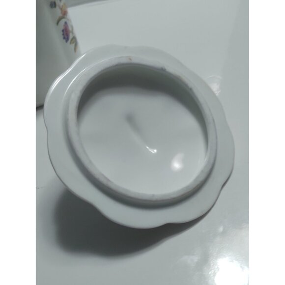 Aynsley Vintage Bone China Cottage Garden - Lidded Jam Pot Butterfly Handle 5" - Picture 6 of 14